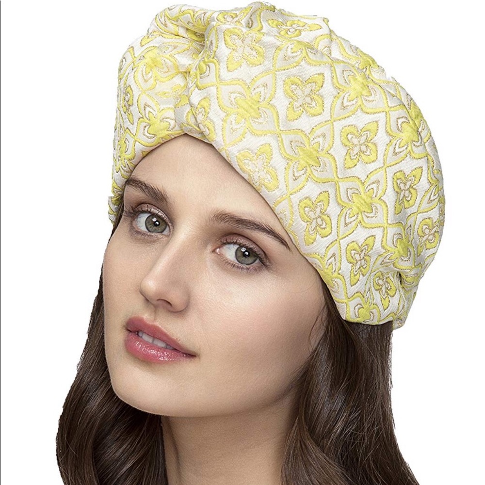 New Jacquard Headwrap Turban  - yellow